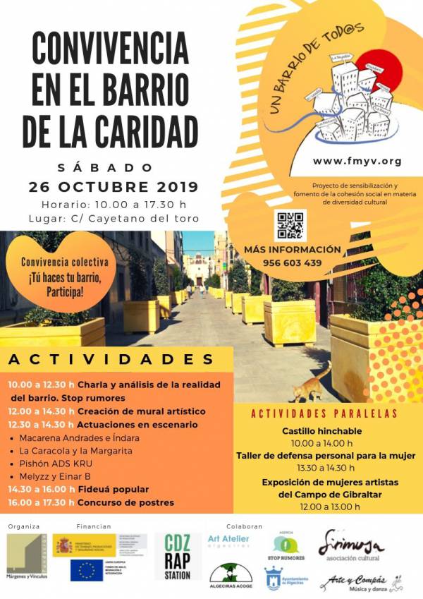El Barrio de La Caridad de Algeciras disfrutará el próximo sábado 26 de octubre de una jornada de convivencia intercultural organizada por Un Barrio de Tod@s