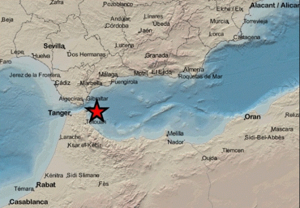 Registrado un ligero terremoto de magnitud 3.2 a sólo 25 kilómetros de Ceuta durante la noche del Lunes.