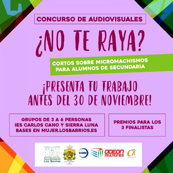 Publicadas las bases para el concurso de audiovisuales ‘¿No te raya?’ organizado por la delegación de Políticas de Igualdad