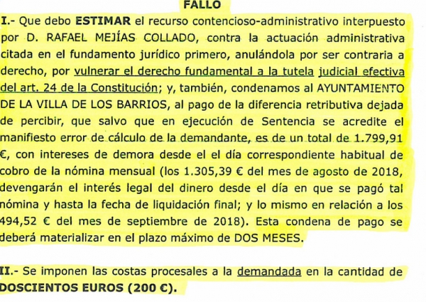 Podemos Los Barrios pedirá que Romero responda con su patrimonio la última sentencia de vulneración de derechos fundamentales