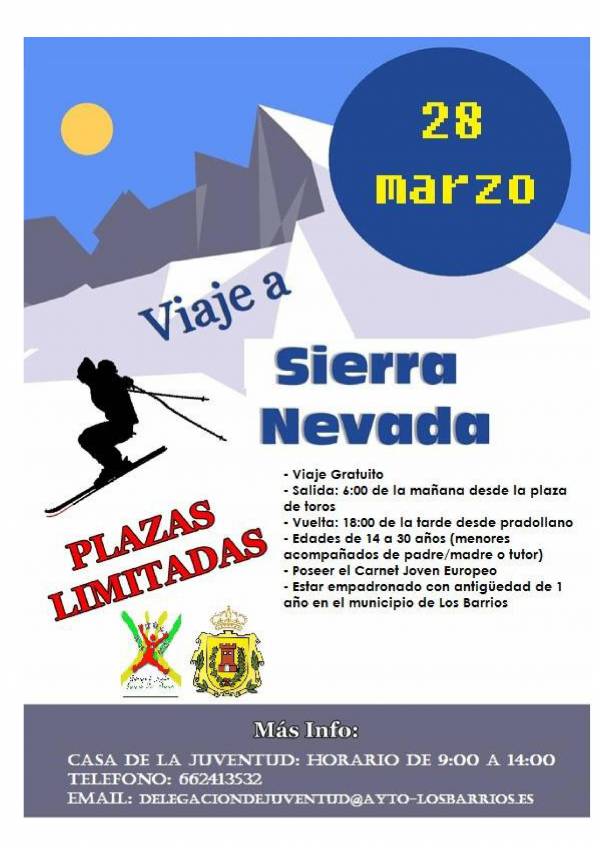 La delegación de Juventud de Los Barrios programa una excursión a Sierra Nevada para el 28 de marzo