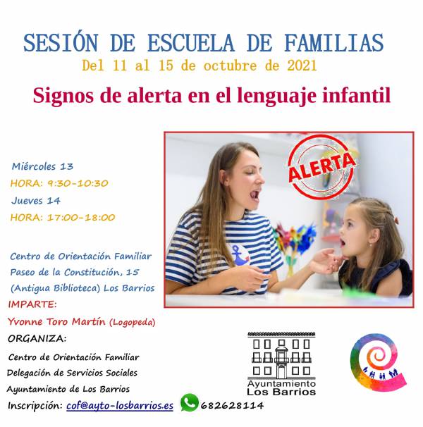 Signos de alerta en el lenguaje infantil’, nueva sesión del COF de Los Barrios