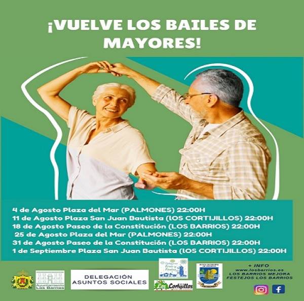 El próximo jueves, baile para mayores en la Plaza San Juan Bautista de Los Cortijillos