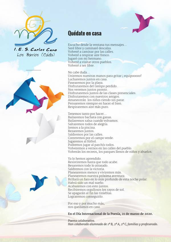 El IES Carlos Cano de Los Barrios celebra el día de la poesía de una forma especial