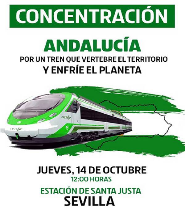 Las plataformas por el tren de Andalucía convocan una concentración en la estación de Sevilla Santa Justa