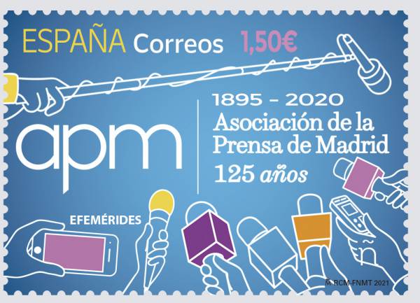 Correos emite un sello que conmemora  el 125 Aniversario de la Asociación de la Prensa de Madrid