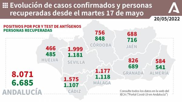 Coronavirus Andalucía : 797 pacientes confirmados con COVID-19 permanecen ingresados en los hospitales andaluces, de los que 49 se encuentran en UCI
