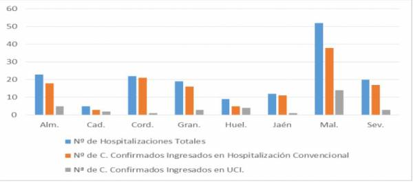 Coronavirus Andalucía : 162 pacientes confirmados con COVID-19 permanecen ingresados en los hospitales andaluces, de los que 33 se encuentran en UCI