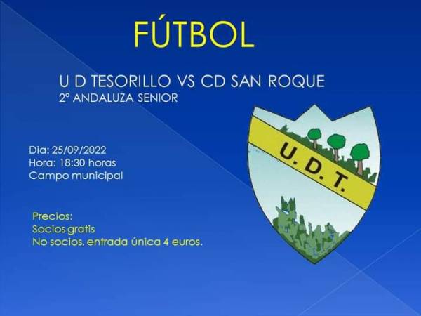 El CD San Roque disputará ante la UD Tesorillo su segundo derbi comarcal consecutivo del curso