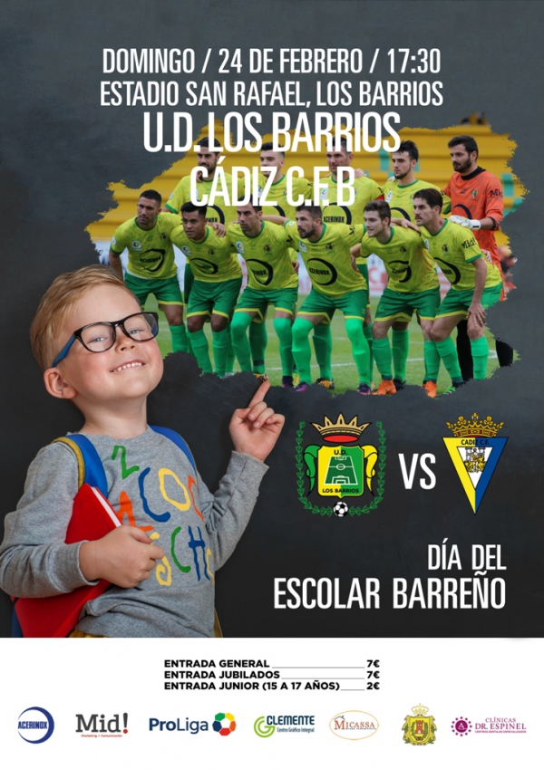 La Unión Deportiva Los Barrios invita a los escolares barreños a una final ante el Cádiz CF B