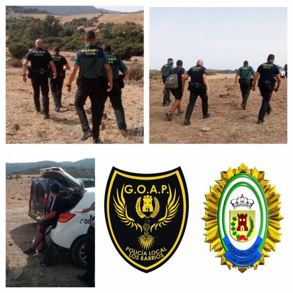 Policía Local y Guardia Civil de Los Barrios encuentran y salvan a un menor que se había perdido en el paraje de la Garganta del Capitán