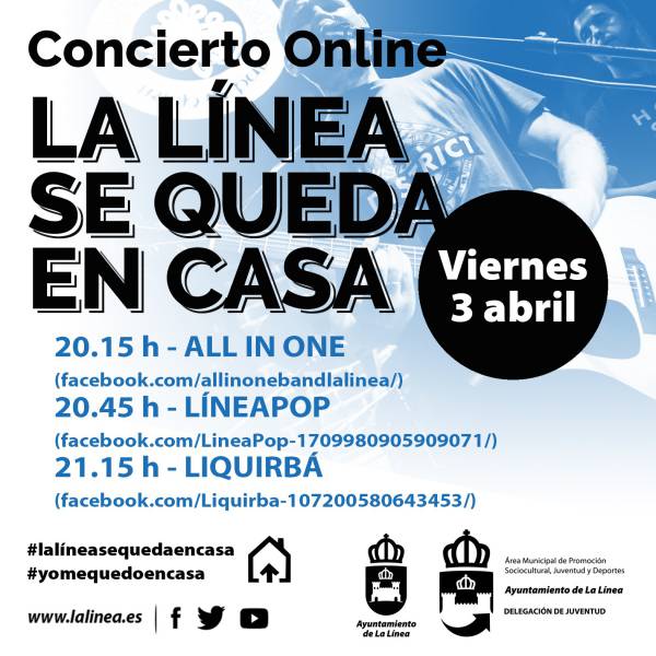Juventud de La Línea promueve el concierto on line de las bandas linenses All in one, Líneapop y Liquirbá