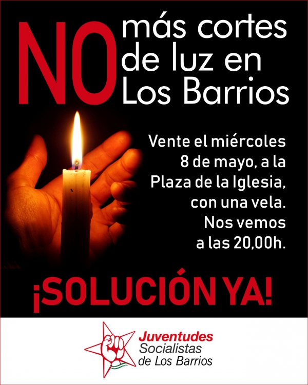 Juventudes Socialistas de Los Barrios llama a la movilización contra los cortes de luz sin distinción de colores políticos