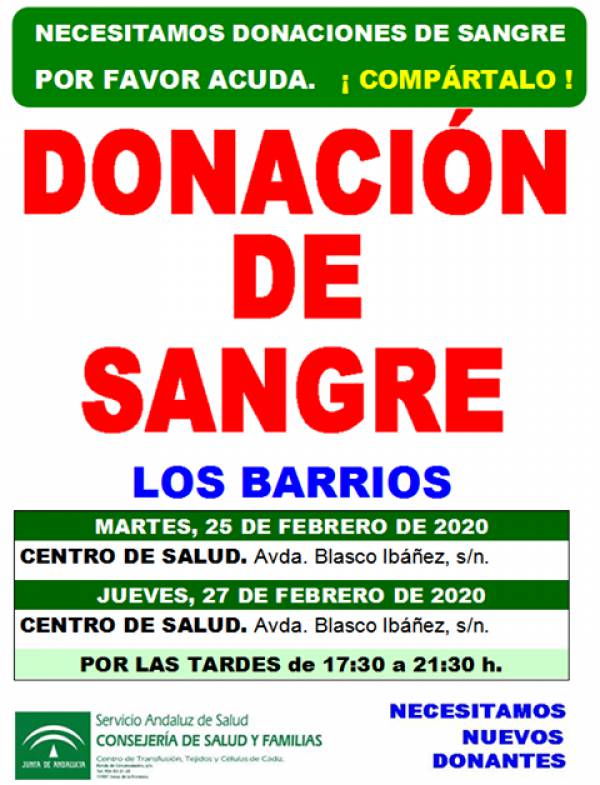 Donación de sangre en Los Barrios