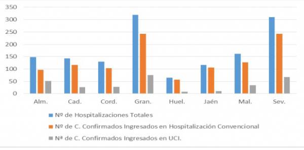 Coronavirus Andalucía | 1.393 pacientes confirmados con COVID-19 permanecen ingresados en los hospitales andaluces, de los que 302 se encuentran en UCI