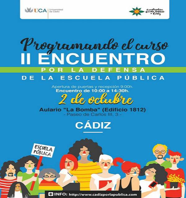 II Encuentro por la defensa de la Escuela Pública el próximo 2 de Octubre en Cádiz