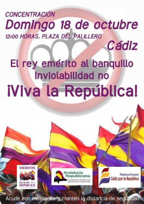 El movimiento Encuentro Estatal por la República ha convocado una movilización unitaria estatal el próximo domingo 18 de octubre