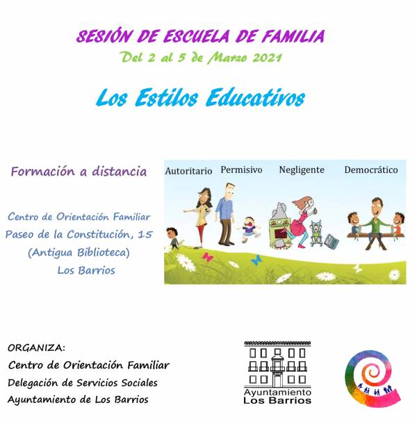 La Escuela de Familia de Los Barrios imparte esta semana un nuevo taller a distancia sobre los “estilos educativos”