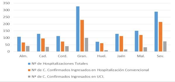 Coronavirus Andalucía | 1.318 pacientes confirmados con COVID-19 permanecen ingresados en los hospitales andaluces, de los que 346 se encuentran en UCI