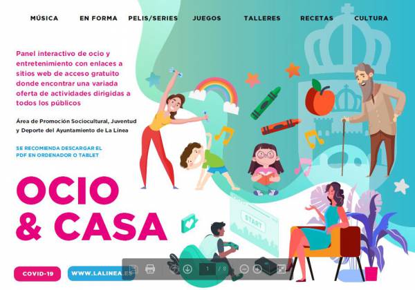 El Ayuntamiento de La Línea crea un panel interactivo descargable con enlaces a actividades gratuitas para emplear el tiempo libre