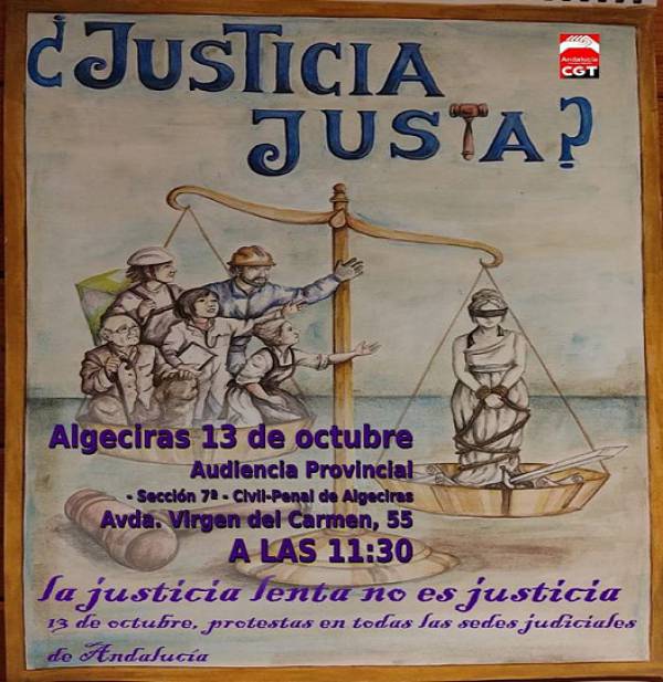 CGT Campo de Gibraltar se concentra el 13 de octubre frente a la Audiencia Provincial Civil Penal de Algeciras